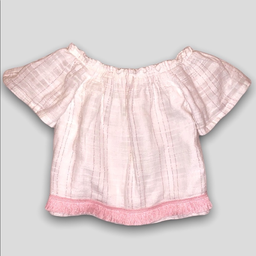 Beautiful Off-the-Shoulder Fringe Boho Blouse | 18M